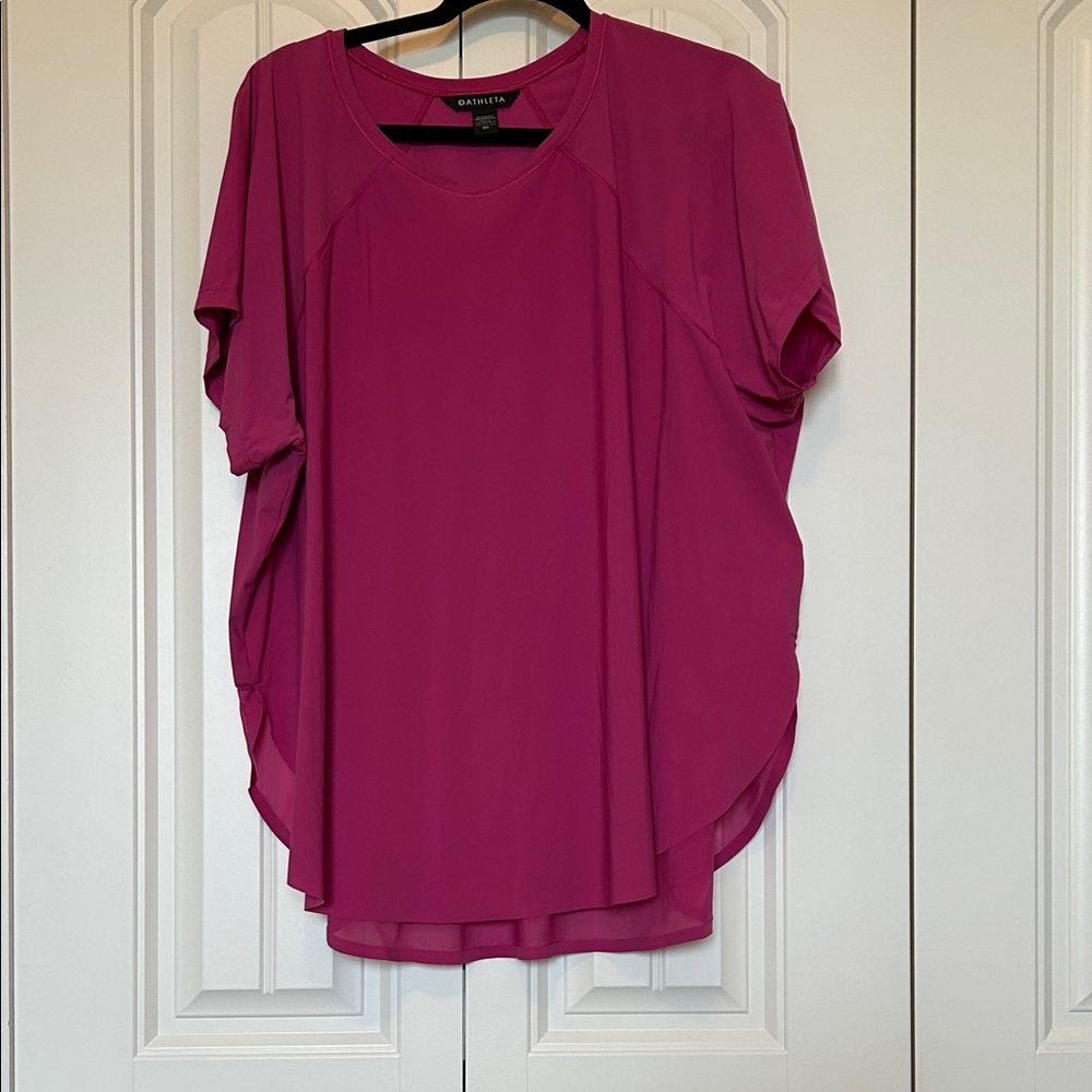Athleta Magenta Short-Sleeve Layered Tunic